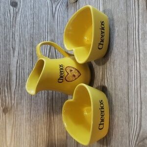 Collectible Cherios ceramic  heart bowls and pitcher